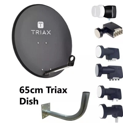 TRIAX, INVERTO Supporto staffa piatto satellitare alto guadagno 65 cm singolo doppio quad quattro octo LNB