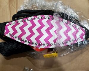Pink CHEVRON Print Padded Noseband Black Rope Halter and Lead Rope