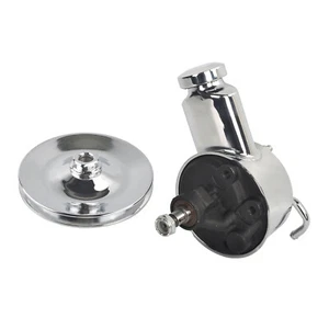 For SBC BBC Chevy Saginaw Power Steering Pump & Single Groove V-Belt Pulley Kit - Picture 1 of 10