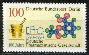Berlín 1990, mortero, imagen de fórmula (aspirina), emblema DPhG en muy buen estado sin montar o nunca montado, Mi 875 5 € - Imagen 1 de 1