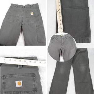Carhartt Pants Mens 31x30 Gray Zip Fly Relaxed Fit Rugged Flex Canvas Work - Picture 1 of 14