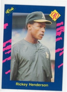 1990 CLASSIC BASEBALL #37 - RICKEY HENDERSON- OAKLAND ATHLETICS - FREE SHIPPING!