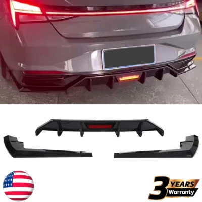 Rear Diffuser W/ LED Brake Light Fits For 2021+ HYUNDAI ELANTRA GLOSS BLACK US Foto 1 de 4