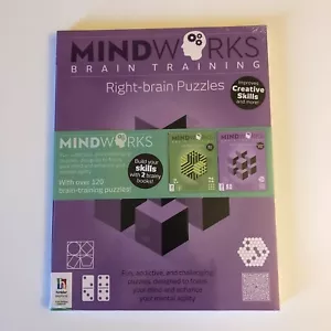 HINKLER MINDWORKS BRAIN TRAINING Right & Left Brain PUZZLES BOOKS NEW~SEALED - Picture 1 of 3