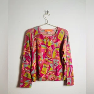 Cynthia Steffe Muticolor Cashmere Maglione Cardigan Grande - Foto 1 di 8