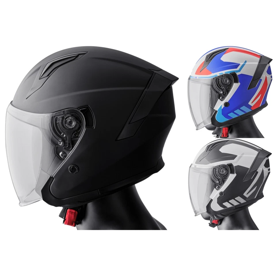 GMS Motorrad Helm Vectus - Jethelm mit langem Visier und Sonnenblende - Bild 1 von 1