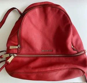 Michael Kors Damentasche roter Lederrucksack Geldbörse - Bild 1 von 14