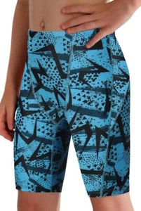 NWT Speedo Boy Sz 10 Swim Bottom Jammers Crocodile Print SPF 50+ Azure Blue New - Picture 1 of 3