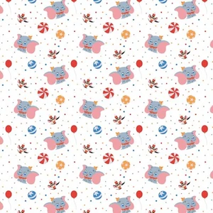 BTHY Disney Der Tag der kleinen Welt Zirkus Akt Dumbo weiß Baumwollstoff  - Bild 1 von 2