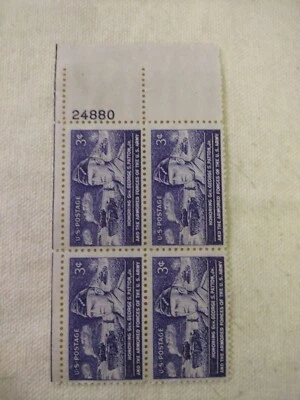 Scott # 1026 - Plate Block Of 4 - General George S. Patton - MNH OG -1953 - Image 1 of 2