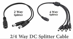 CCTV Power Splitter Cable For Camera 12V DC 2.1mm Female to 2/4 Way Male UK - Picture 1 of 8