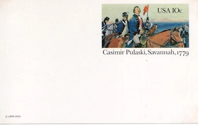 U.S. Scott # UX 79, 1979 10c Casimir Pulaski,  - Patriot Series Postal Card - Image 1 of 2
