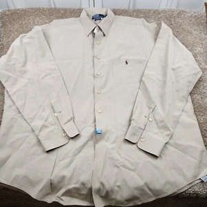 Polo Ralph Lauren Hemd Crane XXL 2XL hellbraun langarm kariert Knopf lila Pony - Bild 1 von 6
