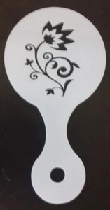 2 x flower coffee stencils reusable fundraising pub cafe club gardening daisy - Picture 1 of 2