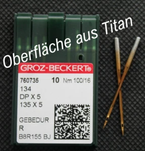 Groz Beckert Nähmaschinennadeln Titan beschichtet Gebedur 134 Nadelstärke 100/16 - Bild 1 von 8