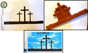 Impression Obsession IO Stamps MINI SLIM CROSS SILHOUETTE Red Rubber Cling Stamp - Foto 1 di 6