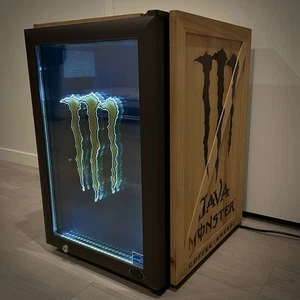 Monster Energy Mini Fridge GS-2 model Wood Crate Open Box Like New - Picture 1 of 7