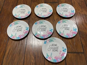 Set of 7 Home Sweet Home Royal Norfolk Dessert/Salad Plates - Picture 1 of 9