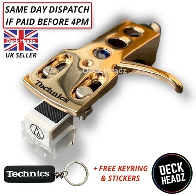 Rose Gold Headshell With AT3600L Cartridge & Stylus & Technics Logo + FREE GIFTS - Image 1 of 4