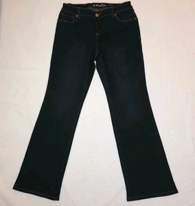 INC DENIM 14 Curvy Fit Boot Leg blaue Damenjeans dunkle Waschung dehnbar gebraucht, in einwandfreiem Zustand - Bild 1 von 6