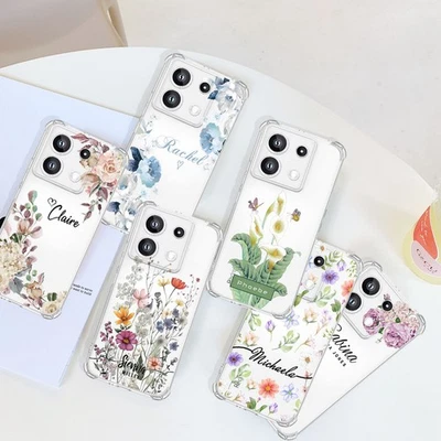 Dulce Funda Para Teléfono Xiaomi 12T 13 14 15 Redmi Note 14 Floral Personalizada Foto 1 de 4