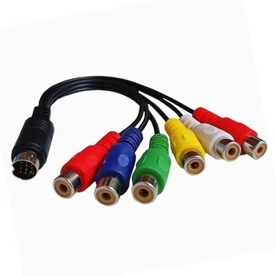10 Pin S-Video to Female RGB 6RCA 10 Pin Din S-Video Male Component Cable 30cm - Image 1 of 4