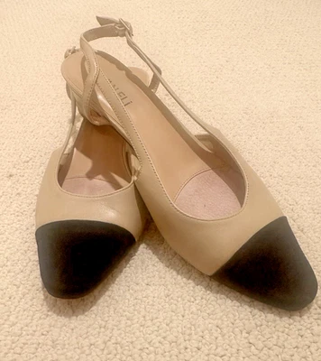 Zapatos de salón VANELI Aliz punta redonda pudín napa beige/negro talla 10 Foto 1 de 4