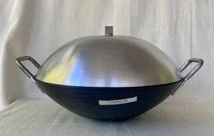Calphalon Commercial Aluminum Hard Anodized 14” Stir Fry Wok w Lid Large USA - Picture 1 of 7