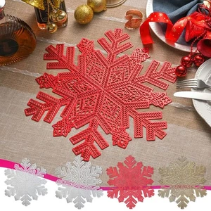 Wärmedämmung Tischsets Schneeflocke Mahlzeit Matte Weihnachten Party Home Dekoration - Bild 1 von 19