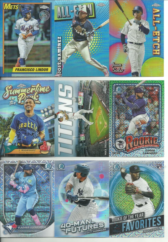 (100) MULTI-COLORED BASEBALL PRIZM & REFRACTOR CARDS!!!!TROUT~SOTO!!! - Image 1 of 1