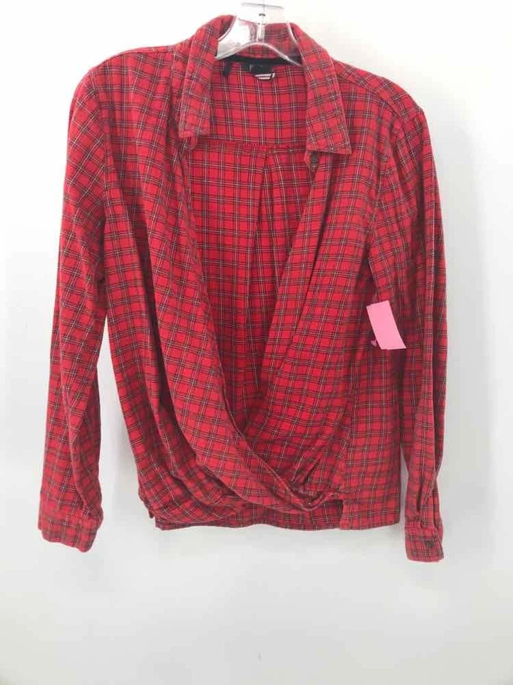 Pre-Owned Buffalo Red Size Small Plaid Long Sleeve Blouse - Image 1 of 3