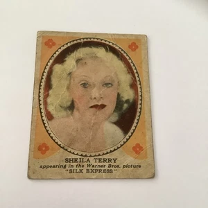 Tarjeta Shelby Gum, Hollywood Picture Star Gum 1938, #30 Sheila Terry Westerns WB1 - Imagen 1 de 2