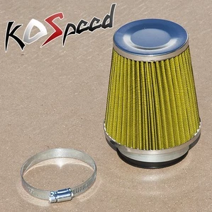 3" PERFORMANCE SHORT RAM COLD AIR INTAKE 6" ROUND STRAIGHT YELLOW RUBBER FILTER - Picture 1 of 1