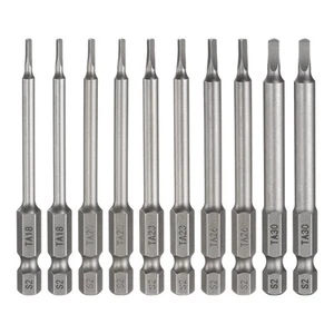 10pcs Magnetic Triangle Screwdriver Bit TA18-TA30 1/4" Hex Shank 75mm Long - Picture 1 of 7