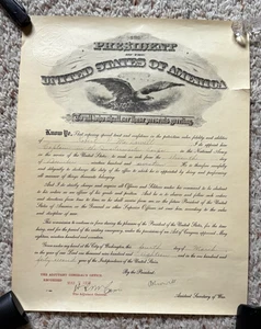 WWI 1918 Military Appointment Signed: Henry Pinckney McCain and Benedict Crowell - Picture 1 of 6