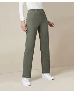 Damart Damen Pull On Slim Fit Stretch Jeans Khaki Größe 14 mit 29 Bein - Bild 1 von 2