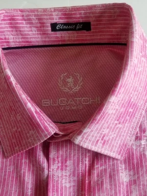 Bugatchi Floral Print Button Down Shirt Small LS Classic Fit Dress Shirt Pink - Image 1 of 4