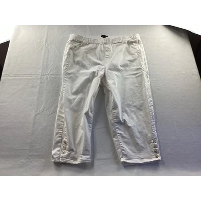 Pantalones capri de mezclilla blancos Susan Graver talla 18W Foto 1 de 3