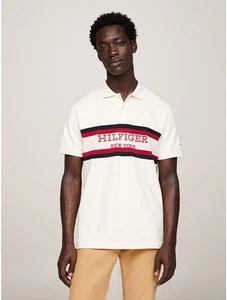 Tommy Hilfiger Men Regular fit Short Sleeve Polo Shirt Medium Beige - Picture 1 of 1
