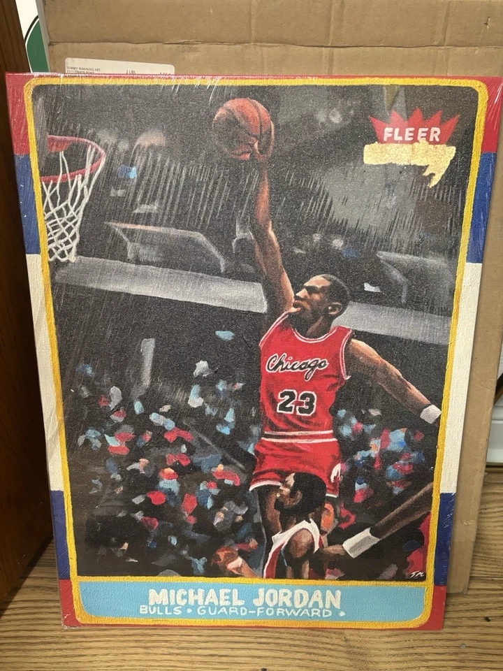 Tommy Manning, 1986 Fleer Майкл Джордан дебютант холщовый принт 18x24 - Изображение 1 из 1