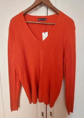 M&S Collection Red Sparkly Fine Ribbed Jumper Sweater Xmas Christmas Uk 20 - Image 1 of 4