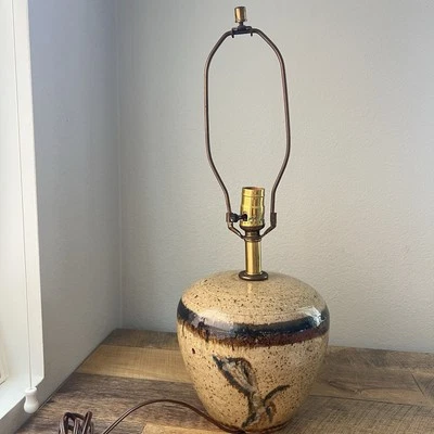 Pottery Lamp Signed Vintage - Image 1 of 4