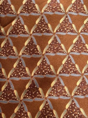 Corbata de seda Lanvin Paris para hombre naranja quemado multicolor geométrica usada en excelente estado Foto 1 de 4