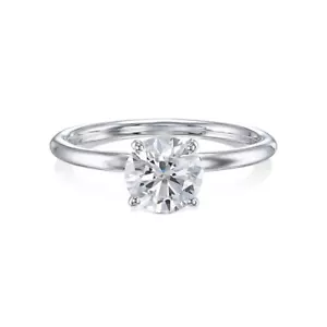 Fede Nuziale Donna 1,00 Ct Diamante Coltivato in Laboratorio Oro Bianco 14k Tonda IGI 6 7 8 - Foto 1 di 9