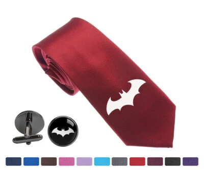Cool Batman Men Woven Skinny Groom 2.5" Party Tie Necktie Cufflink Cuff Link - Image 1 of 3