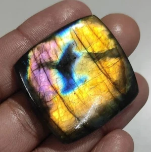 133.00 Cts Natural Cushion Labradorite Cabochon Jewelry Making 37X36X8 MM - Picture 1 of 7