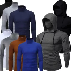 AU Mens Casual Slim Hoodies T Shirt Long Sleeve Pullover Sweatshirts Sport Tops - Picture 1 of 52