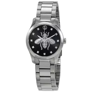 Gucci G-Timeless Iconic Bee Black Dial Stainless Steel Ladies Watch YA1265024 NW - Picture 1 of 8