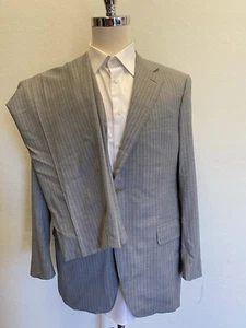 CANALI Made in Italy Wool Subtle Woven Stripe Suit in Cloud Gray 44R $1895 - Picture 1 of 17