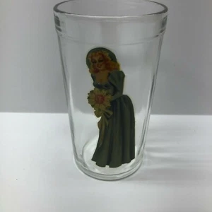 Vintage Pin Up Girl Peek A Boo Trinkglas - Bild 1 von 2